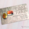 Business card for a glass artist. Carte d'affaire pour une artiste du verre.